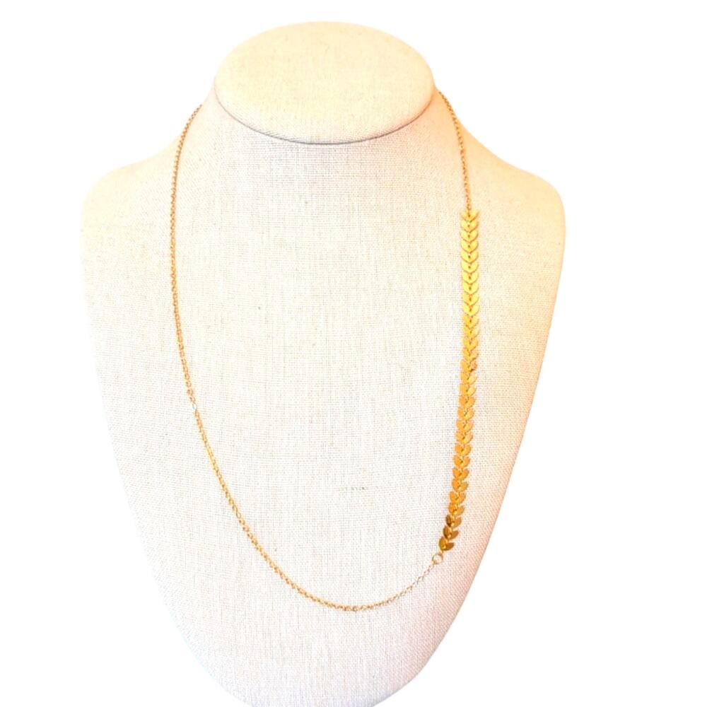 Delicate Gold Tone Leaf Necklace